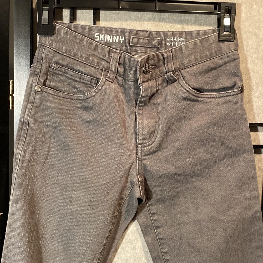 Shaun White adjustable waist skinny jeans size 10 grey skater boy